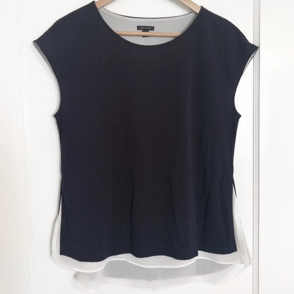 NWT - Ann Taylor - Double Layer Cap Sleeve Tunic